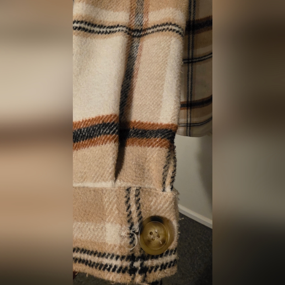 Plaid Button-Up Shacket - Picture 3 of 3